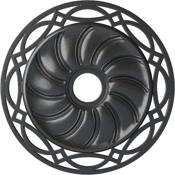 Ekena Millwork Loera Ceiling Medallion (Fits Canopies up to 6 1/4"), 26 5/8"OD x 4 1/2"ID x 1 3/8"P, Pewter CM26LOPES - main